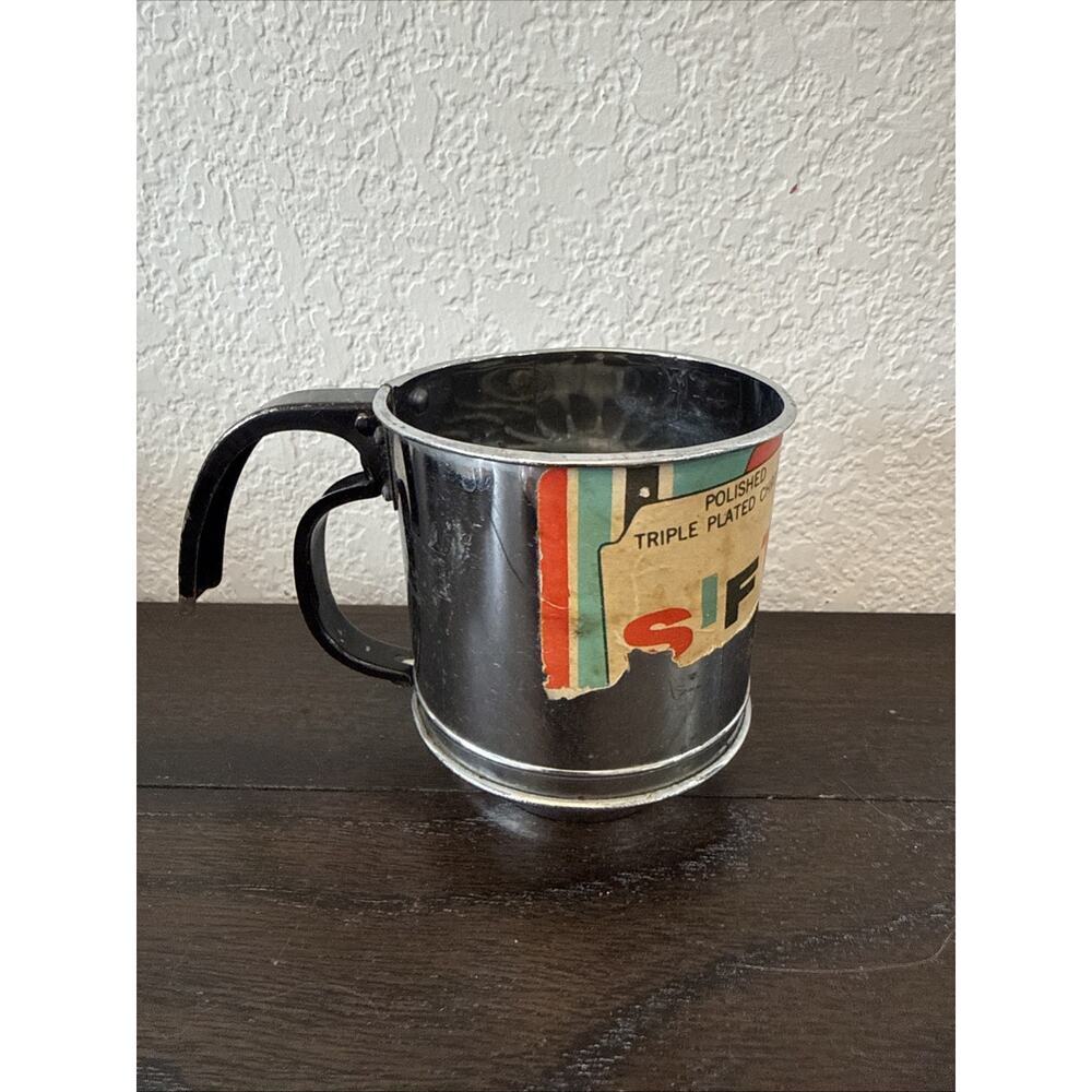 Vintage Flour Sifter Small Sifter Hand All Metal